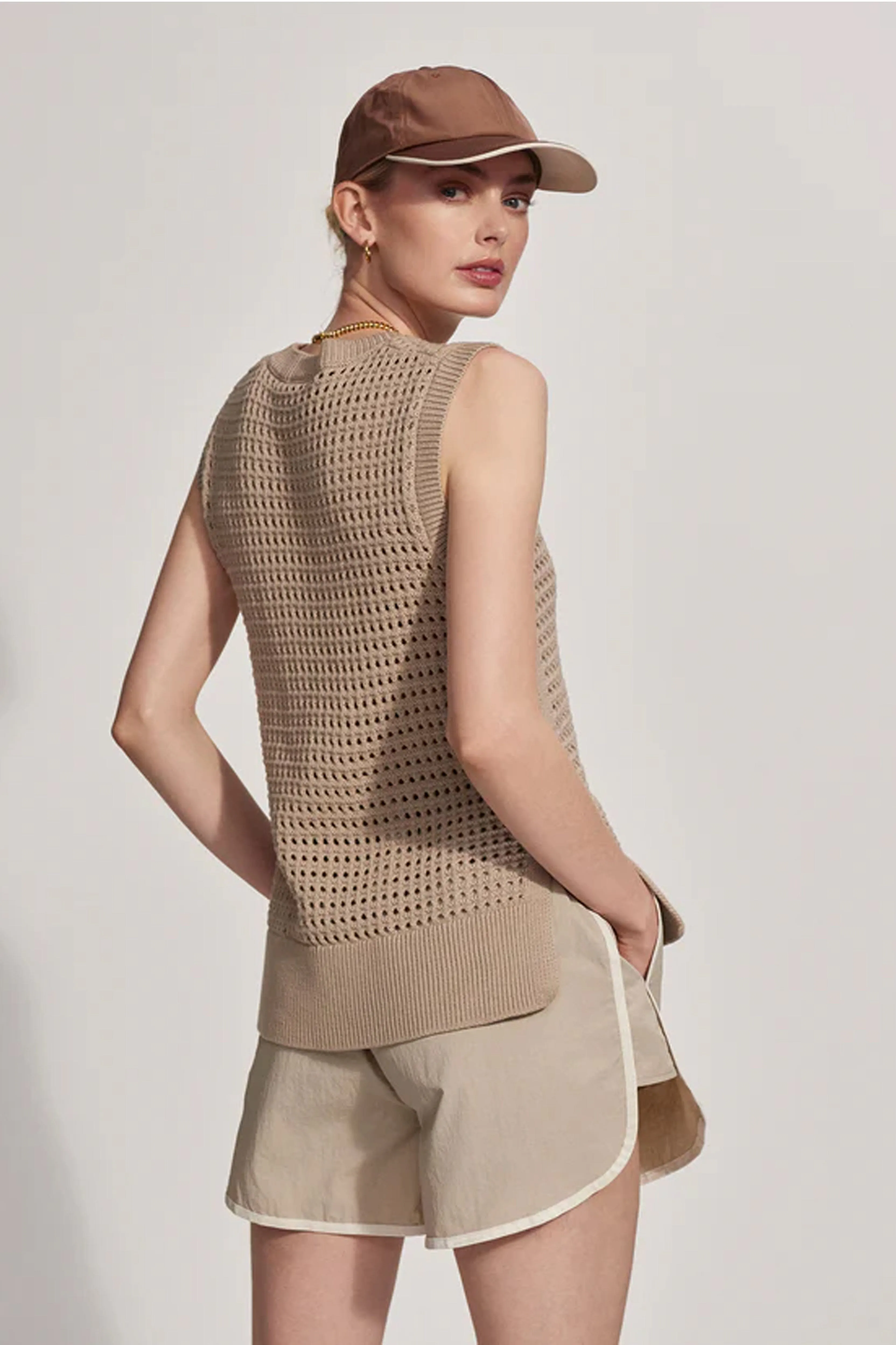 VARLEY | Darin Longline Knit Tank - Cashmere Stone