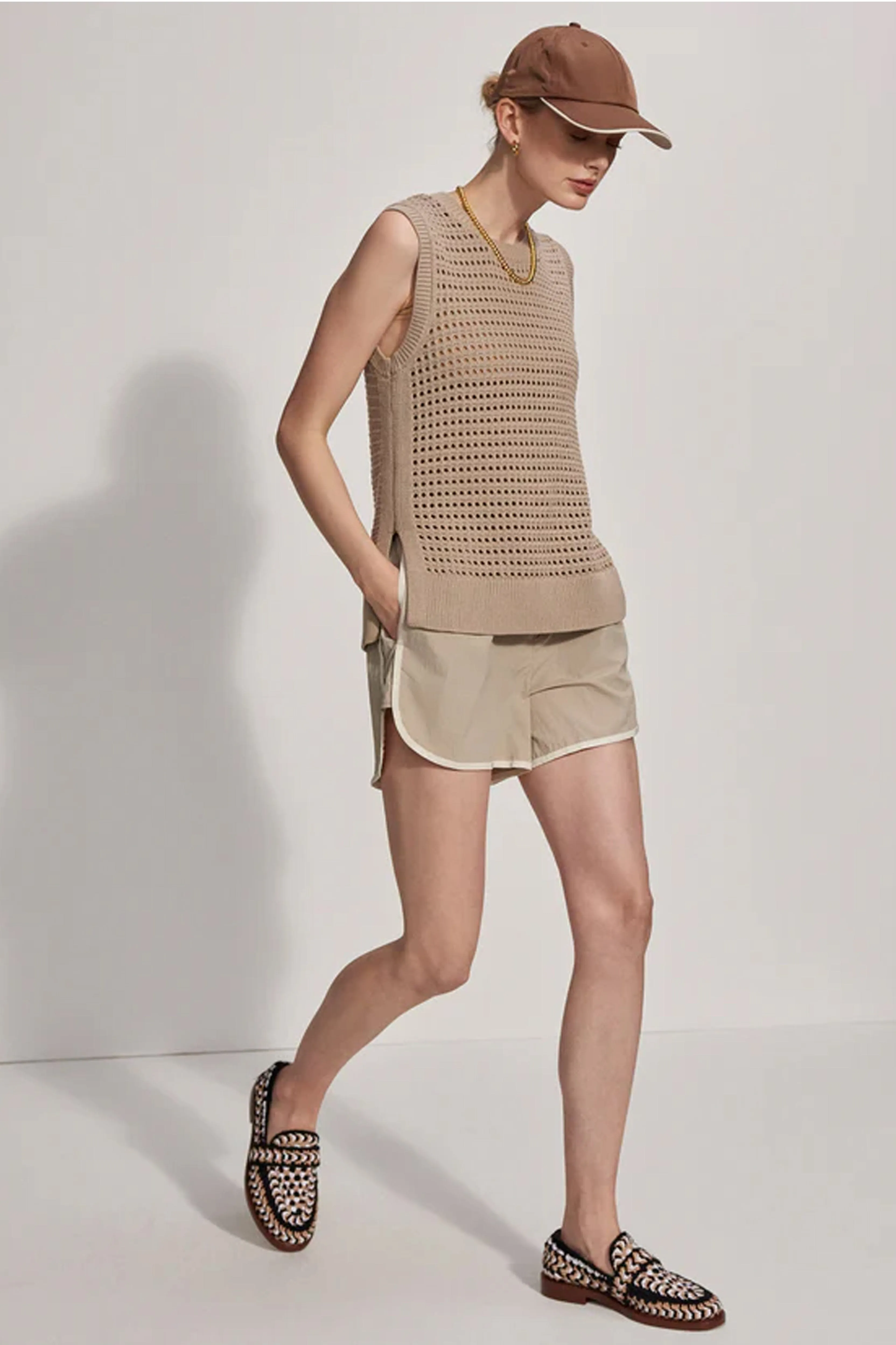 VARLEY | Darin Longline Knit Tank - Cashmere Stone