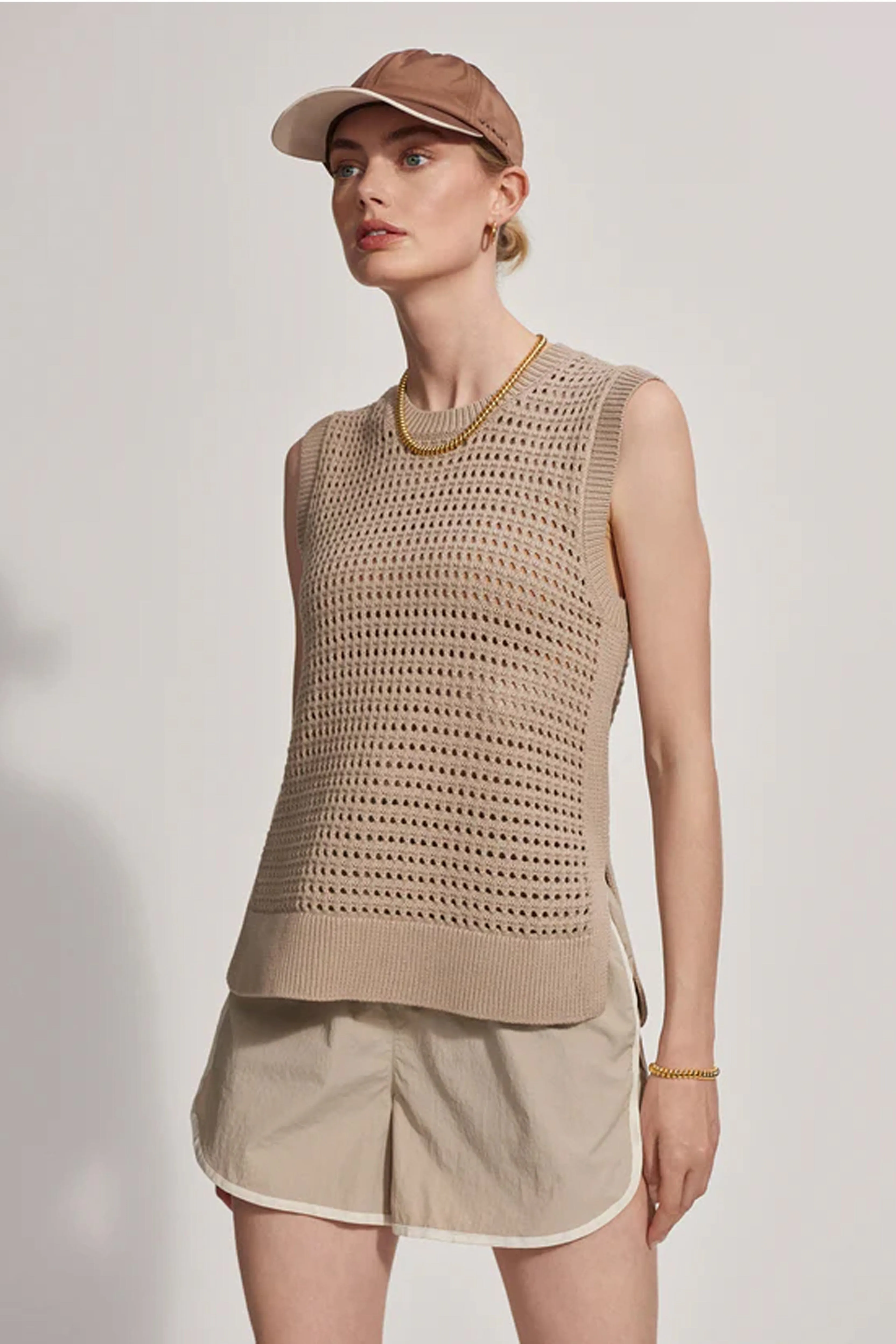 VARLEY | Darin Longline Knit Tank - Cashmere Stone