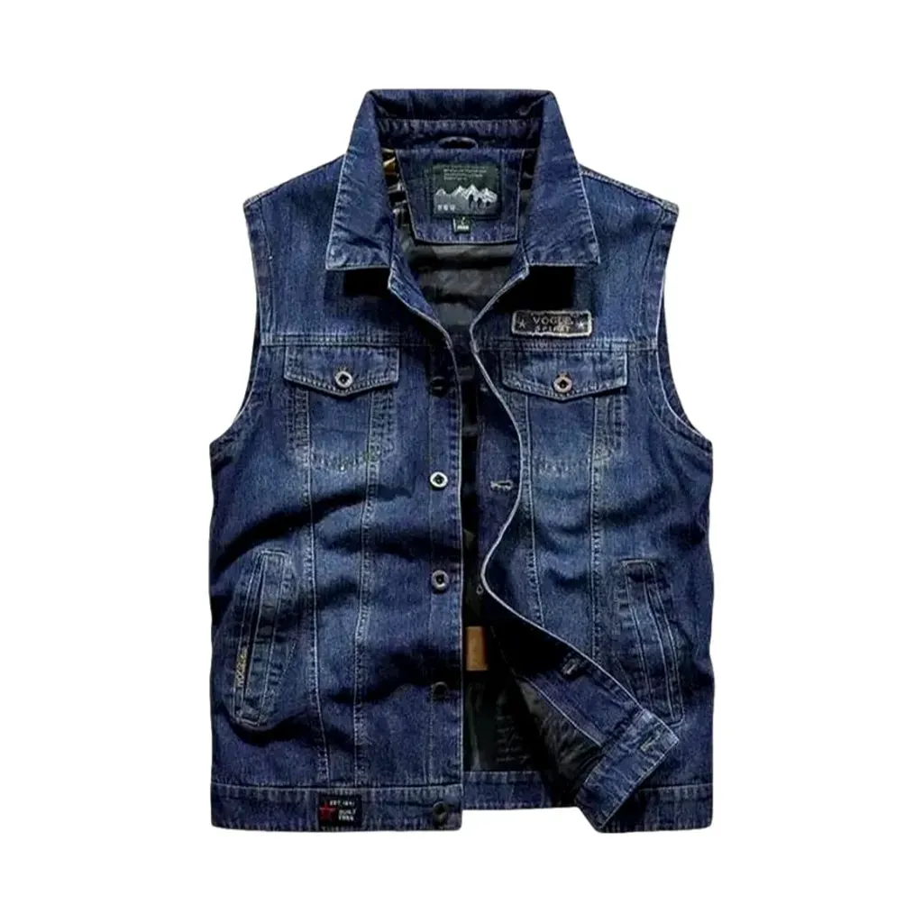 Vintage casual men's denim vest