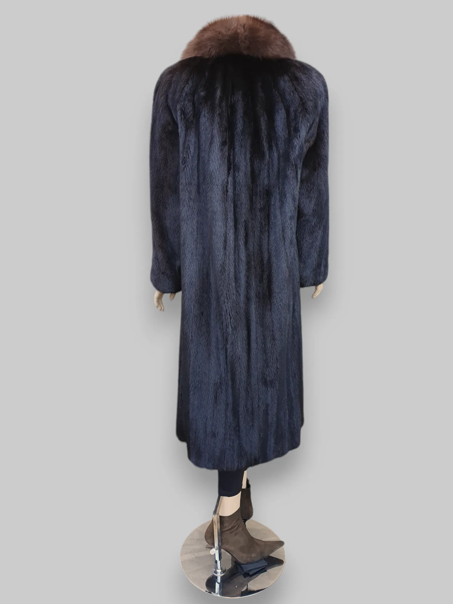 Vintage Dark Mink w/ Brown Sable Collar Coat -Medium/Large