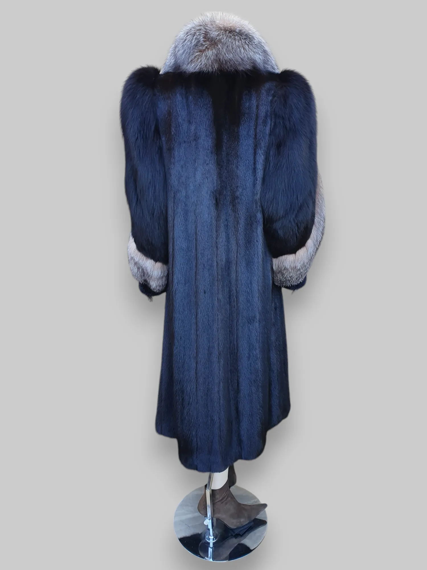 Vintage Dark Mink w/ Krystal Fox Trim Coat -Medium