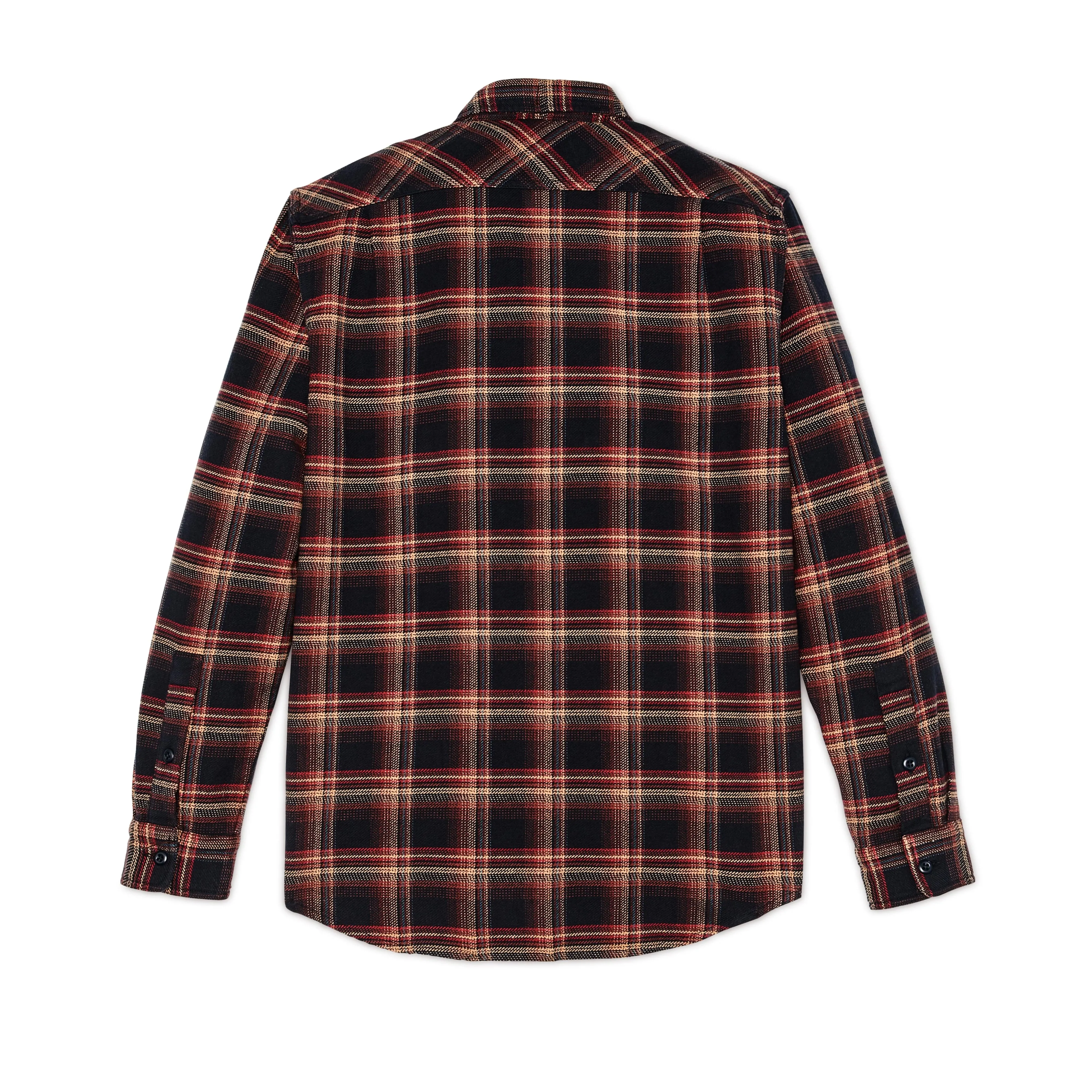 Vintage Flannel Work Shirt- Black/Rust/Multi Plaid