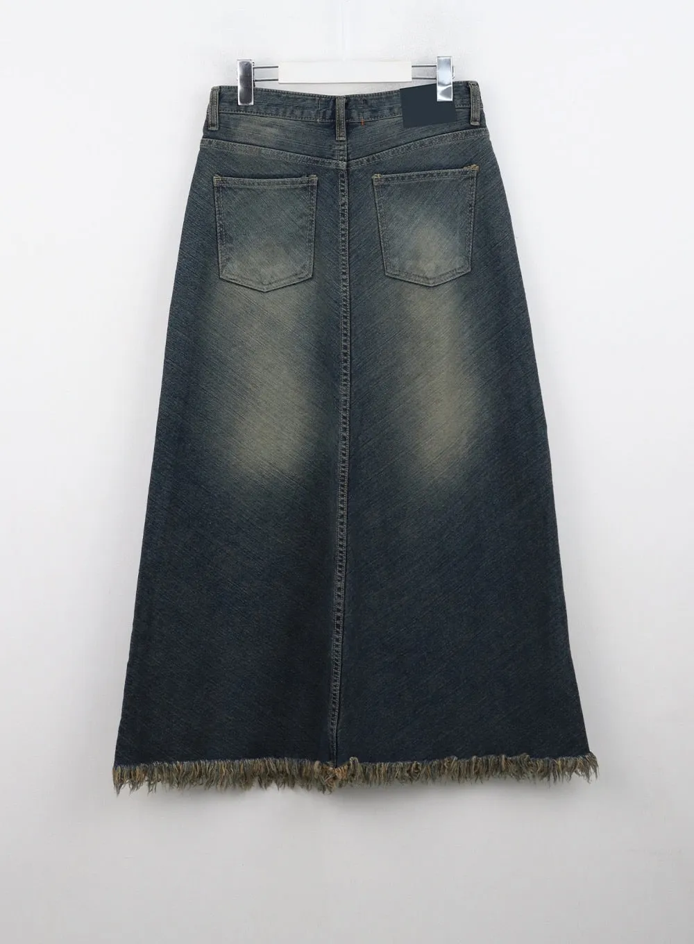 Washed Denim Maxi Skirt CN314