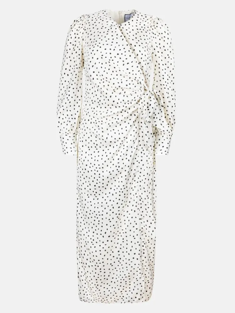 White Dot Wrap Dress