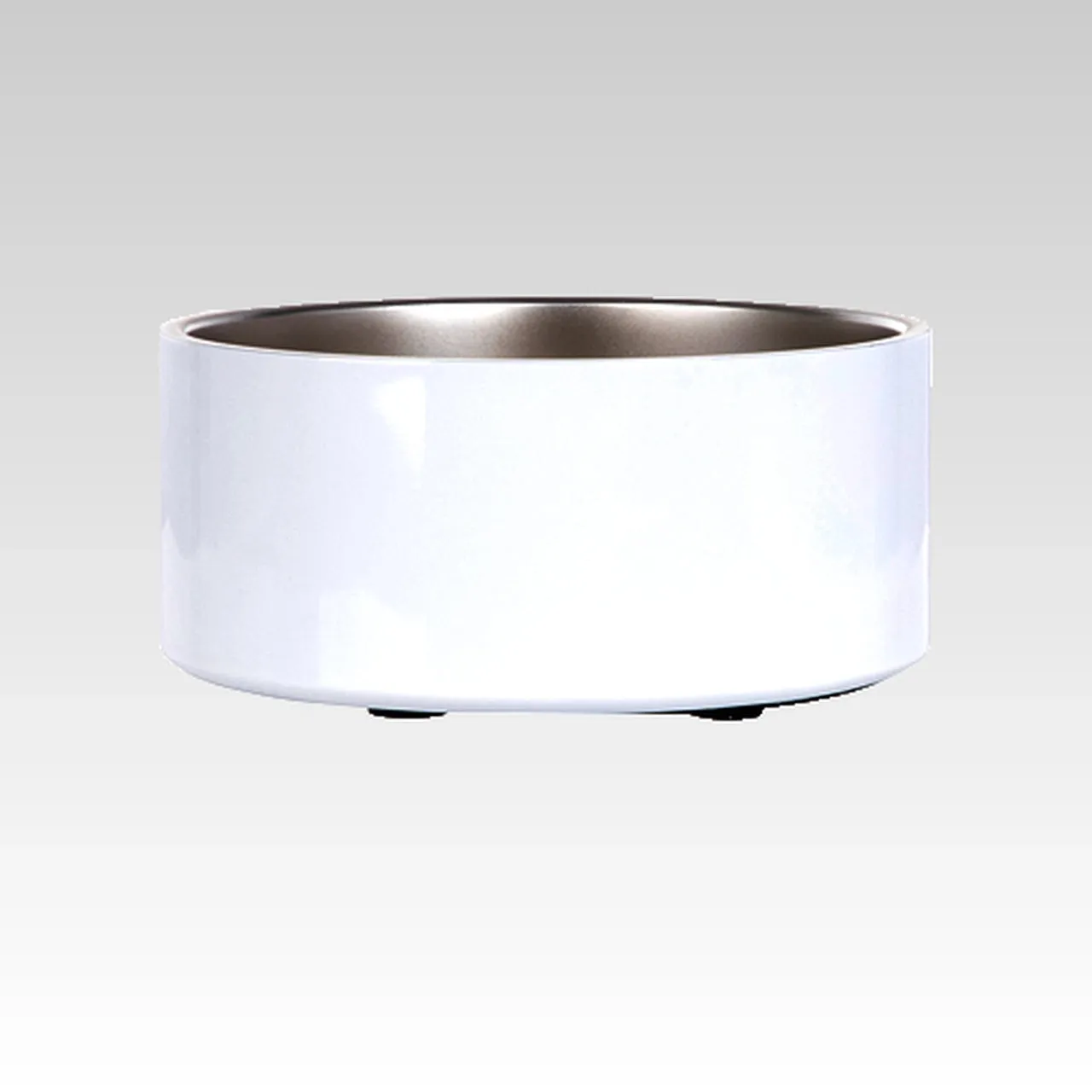 White Stainless Steel Dog Bowl 64 oz