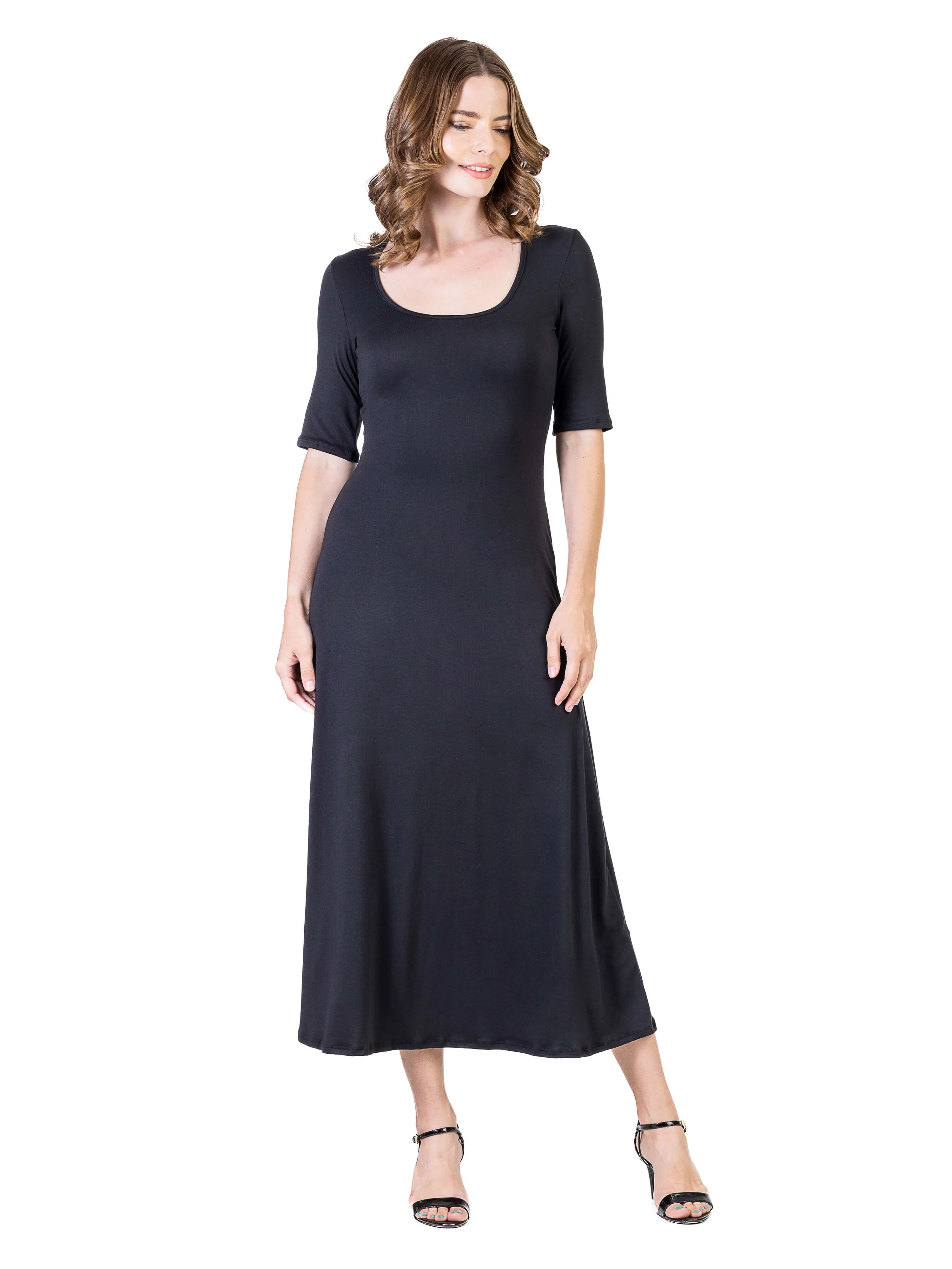 Womens Casual Maxi Dress With Sleeves