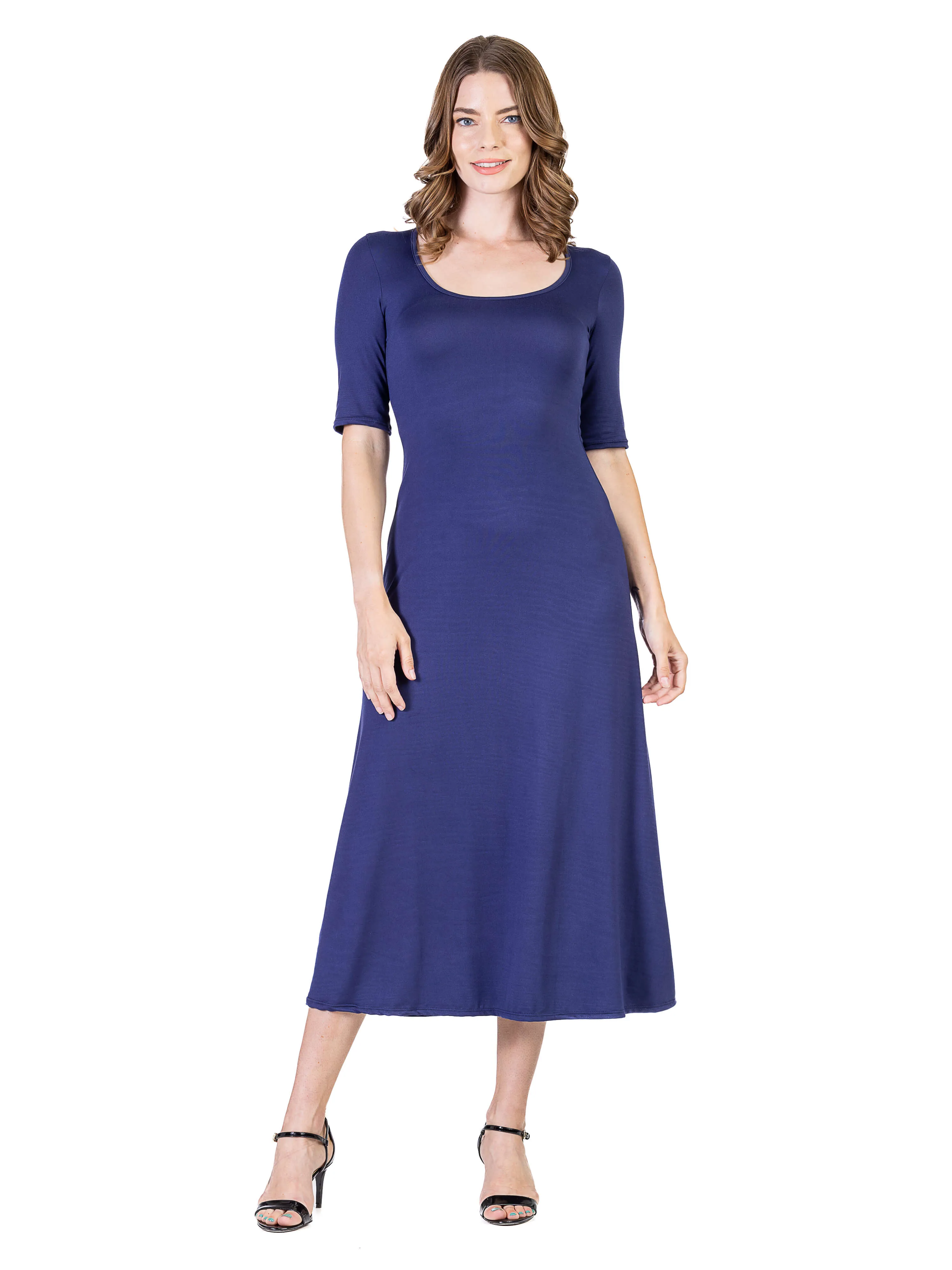 Womens Casual Maxi Dress With Sleeves