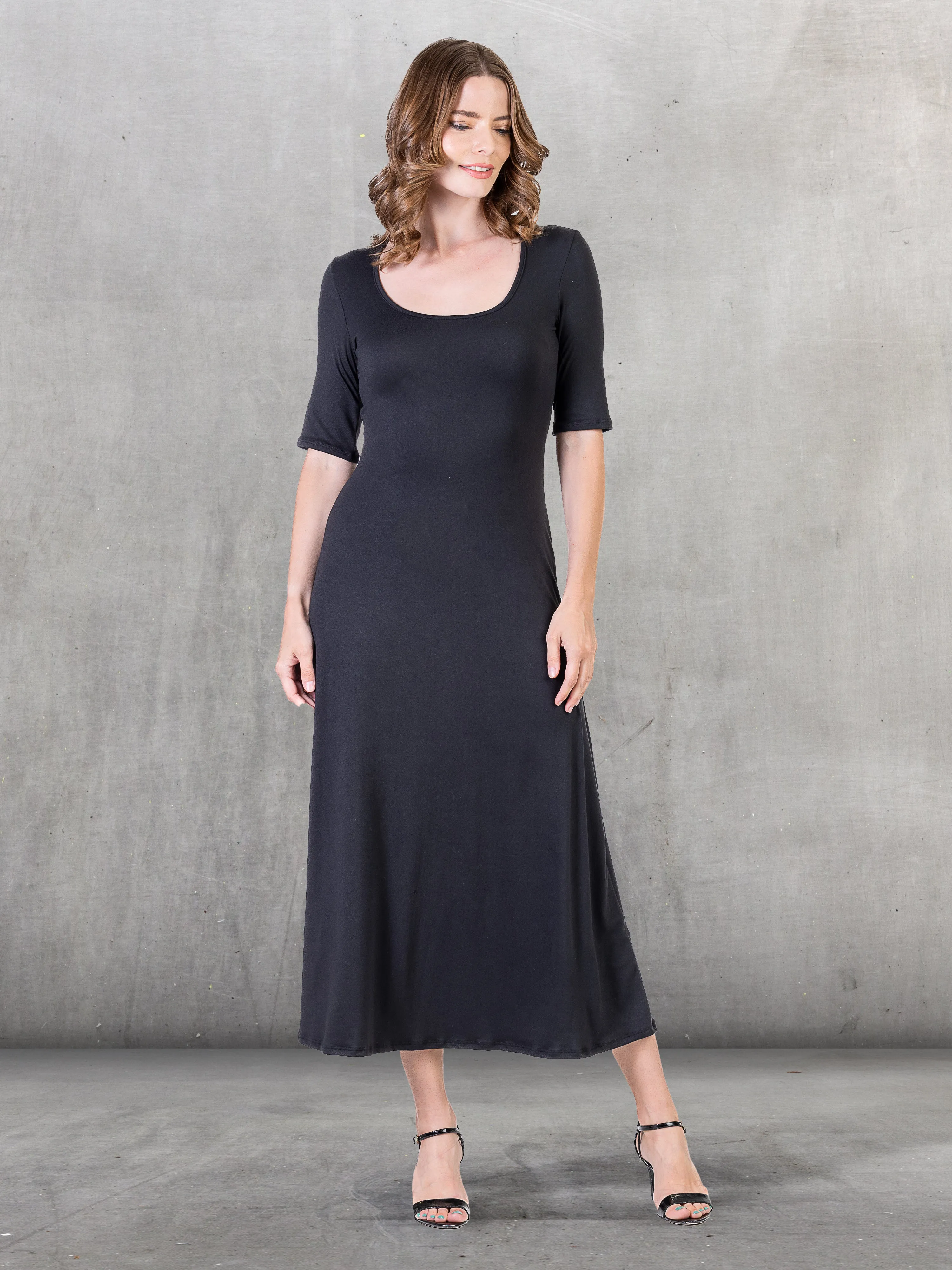 Womens Casual Maxi Dress With Sleeves