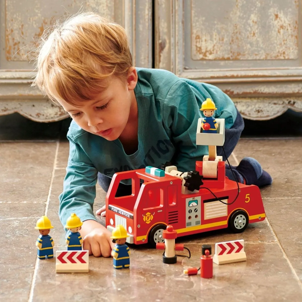 Wooden Fire Engine Truck Toy