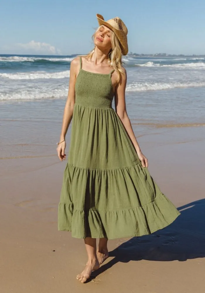 WS Teva Shirred Dress - Cactus