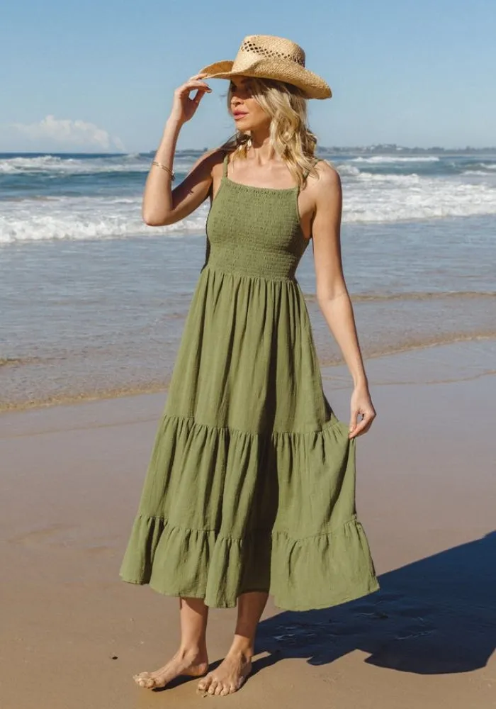 WS Teva Shirred Dress - Cactus