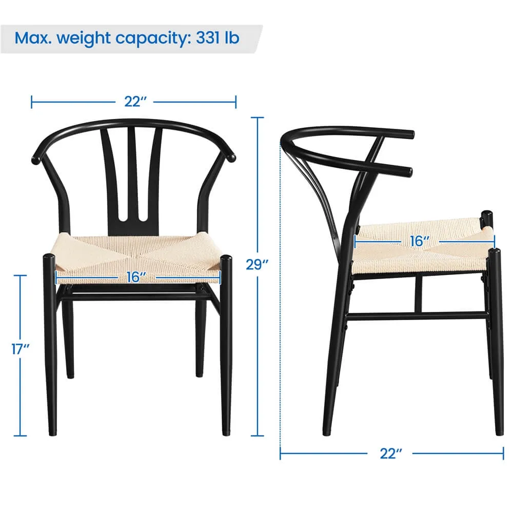 Yaheetech 2PCS Weave Arm Chair