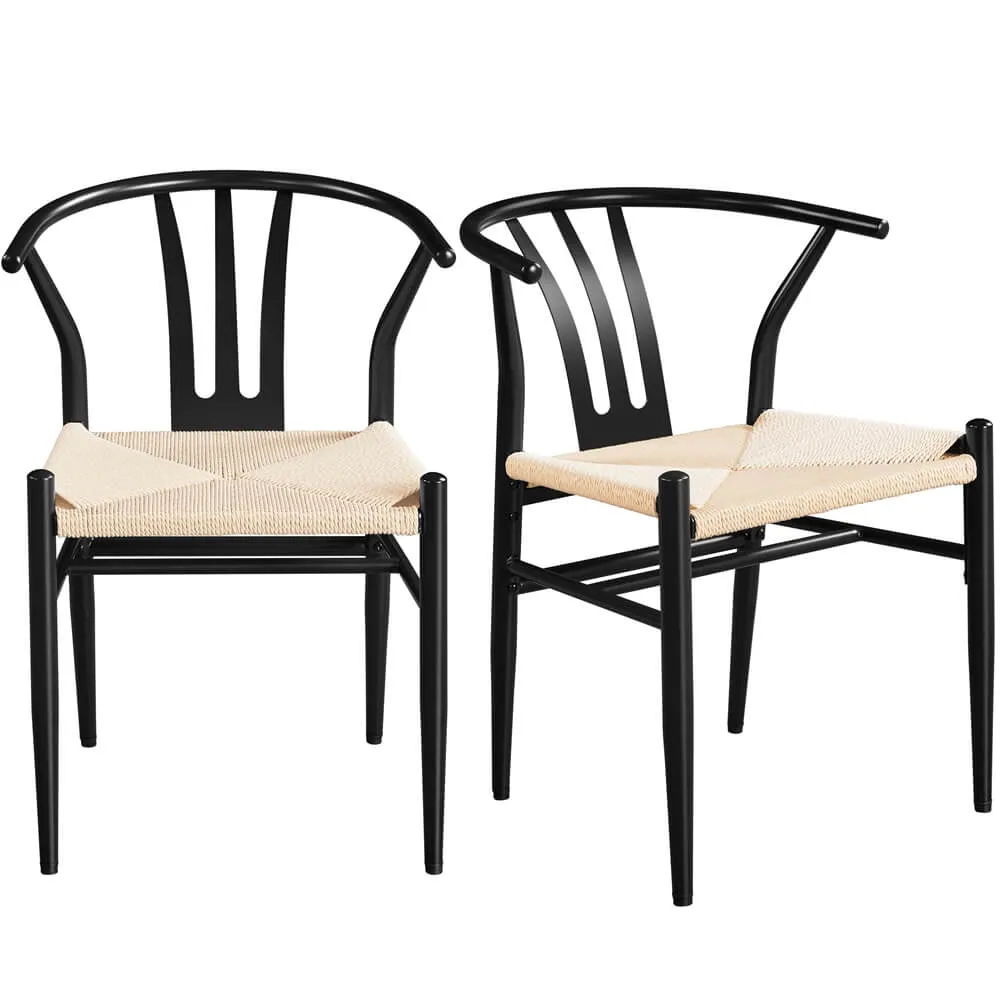 Yaheetech 2PCS Weave Arm Chair