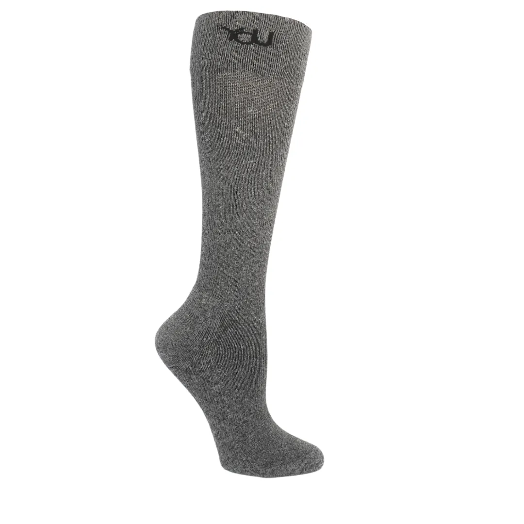 YoU® Grey Marl CUSHION Knee High • Travel & Sport 15-20 mmHg Compression